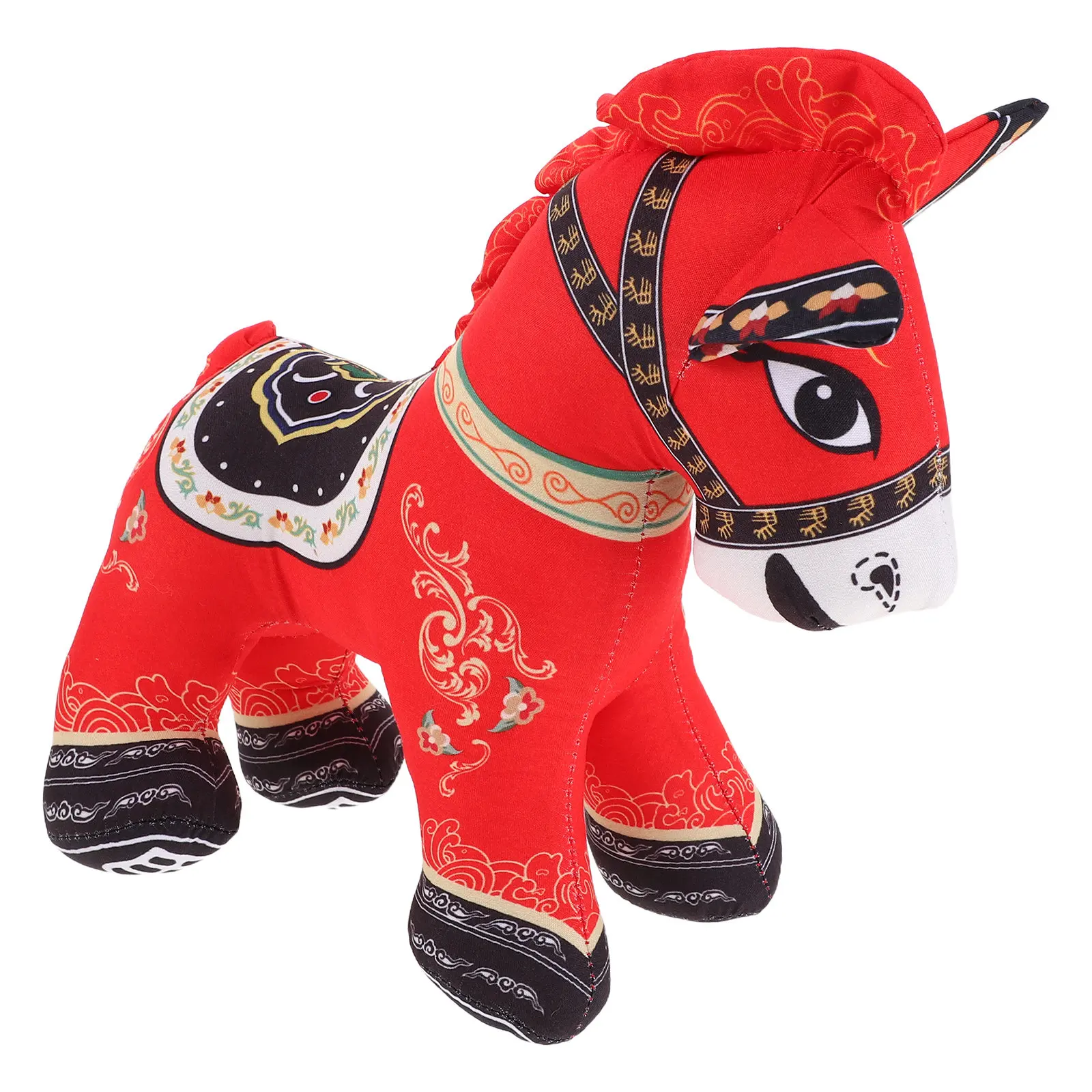 

Chinese Zodiac Stuffed Animal 2026 Horse Year Mascot Lunar New Year Decoration Soft Animal Figure for Home Office Party Gift
