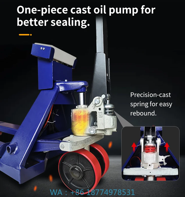 

With 2ton Muanal Hand Electric Pallet Truck With Scale Jack Pallet Manual Electric 2ton 2000kg Truck 2 Forklift Weighing