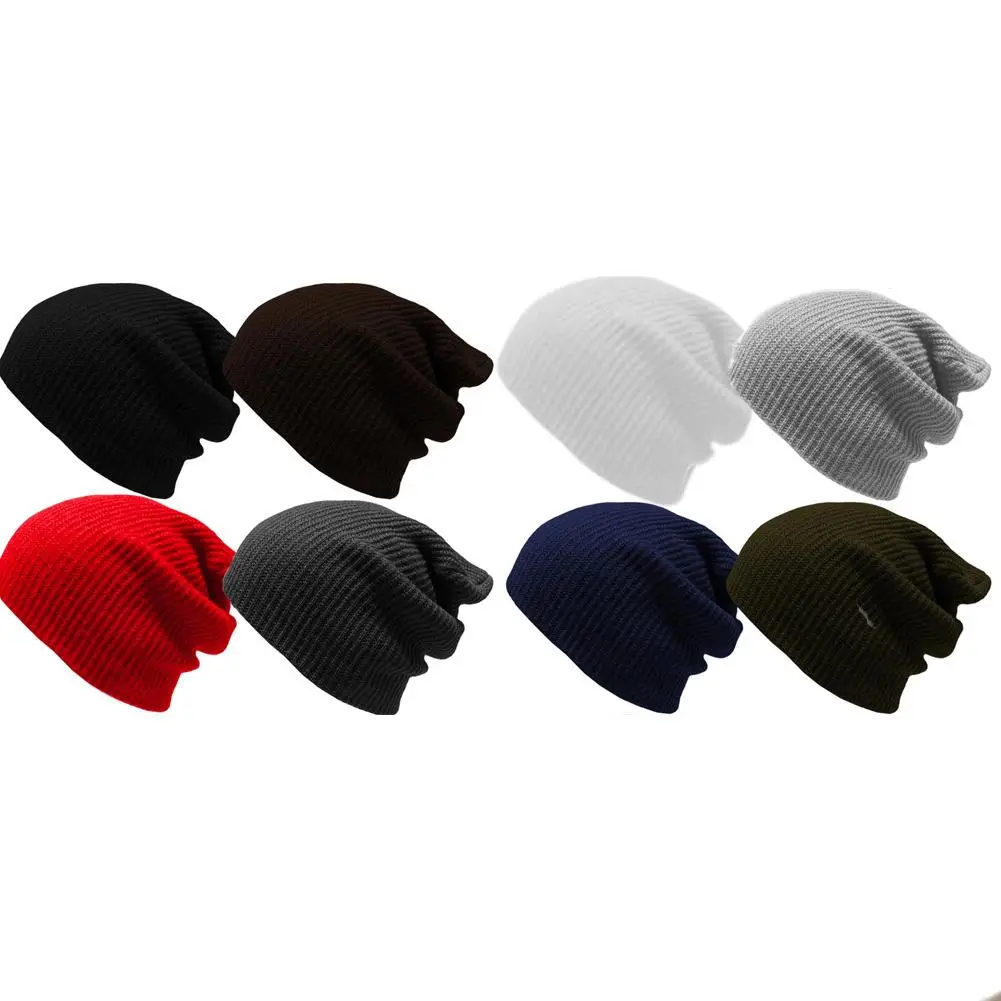 New Fashion Women Men Knitting Beanie Hip-Hop Autumn Winter Warm Caps Unisex Striped Hats For Women 5 Colors