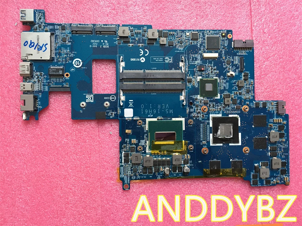 

MS-16H61 FOR MSI GS60 WS60 MS-16H6 LAPTOP MOTHERBOARD WITH I5-4200H AND GTX960M TEST OK