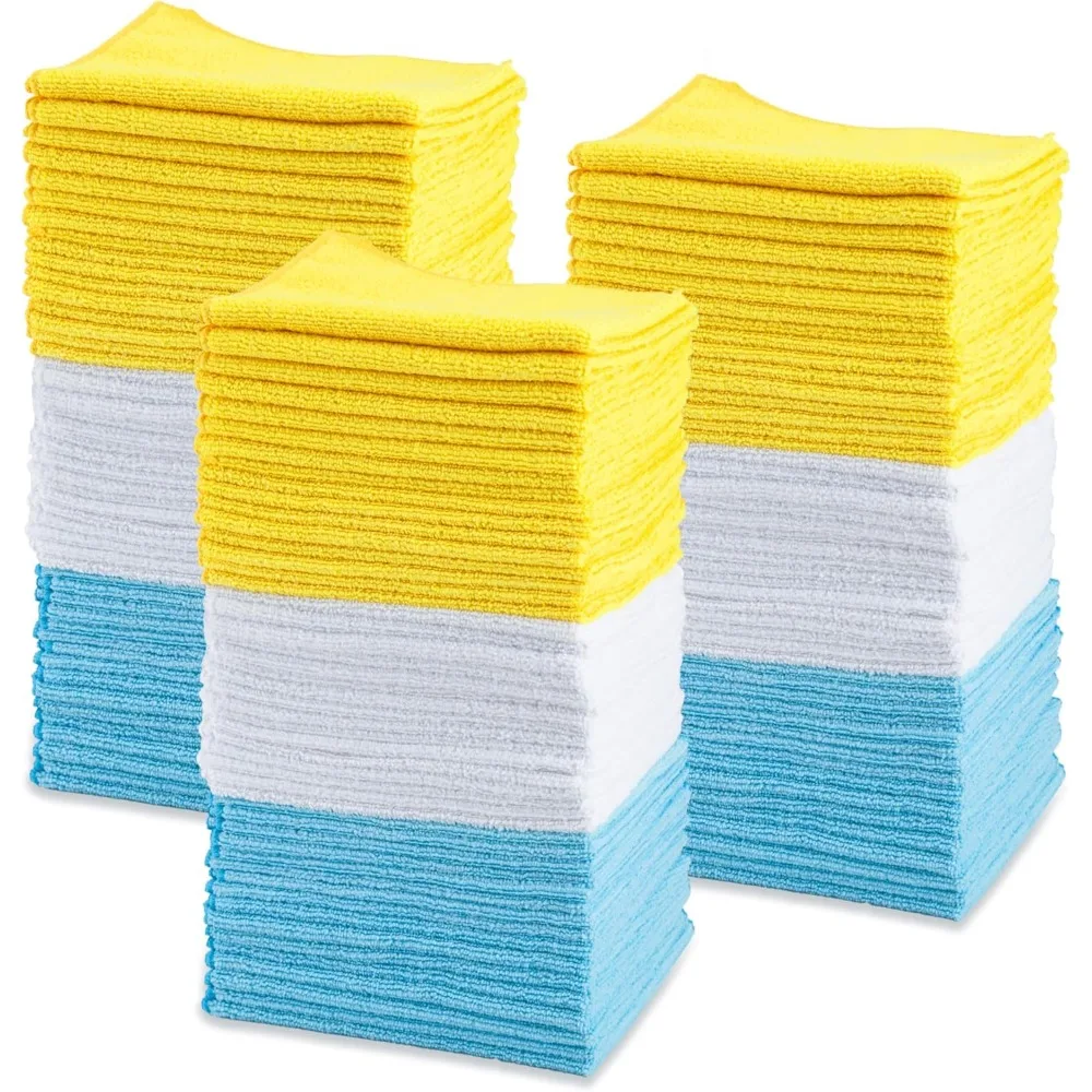 

Microfiber Cleaning Cloths for Cars Non Abrasive Absorbent Lint Scratch Free Reusable Washable 16x12 144 Pack