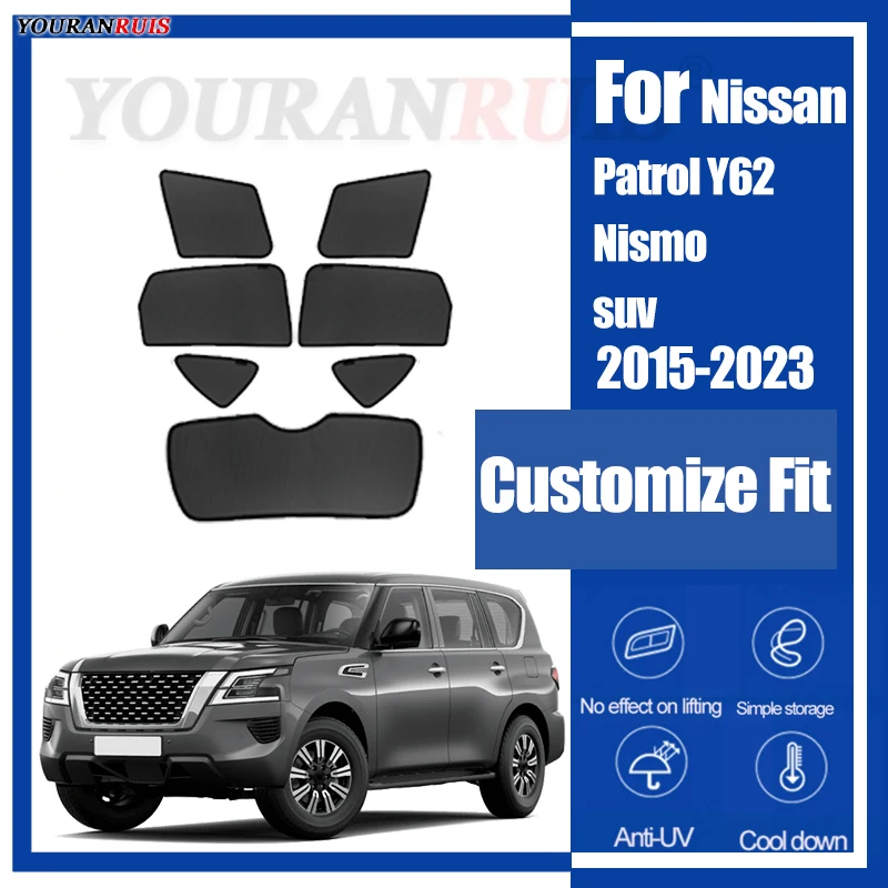 

Для Nissan Patrol Y62 Nismo SUV 2015-2023 магнитные автомобильные окна переднего лобового стекла солнцезащитный козырек автомобильные солнцезащитные шторы