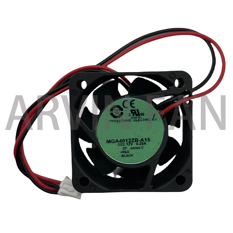 

COOLING REVOLUTION MGA4012ZB-A15 4cm 40mm 4015 12V 0.20A 2-wire Double Ball Bearing Large Air Volume Cooling Fan