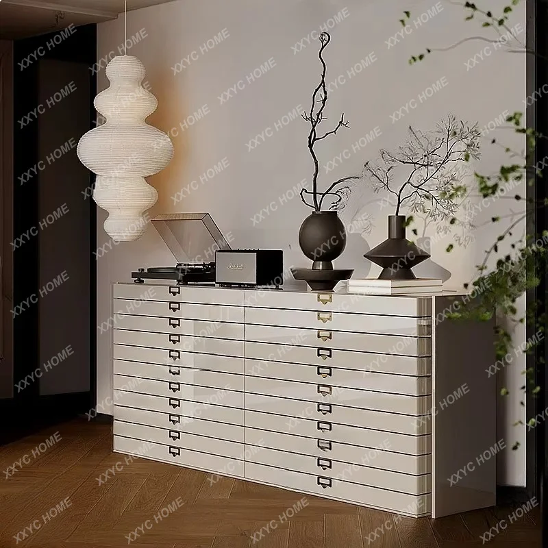 XX Minimalist Solid Wood Jewelry Cabinet Bedroom Storage Chest Wall-Mounted Multifunctional Dresser with Multiple Drawers