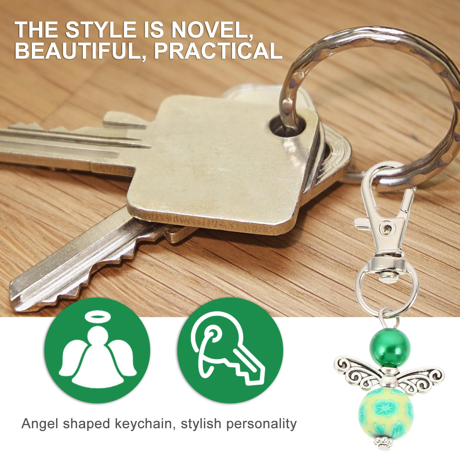 

10pcs Guardian Cute Cartoon Angel Keychain Pendant Keychain Ornament Colors Keys Decor Gifts Popular Jewelry