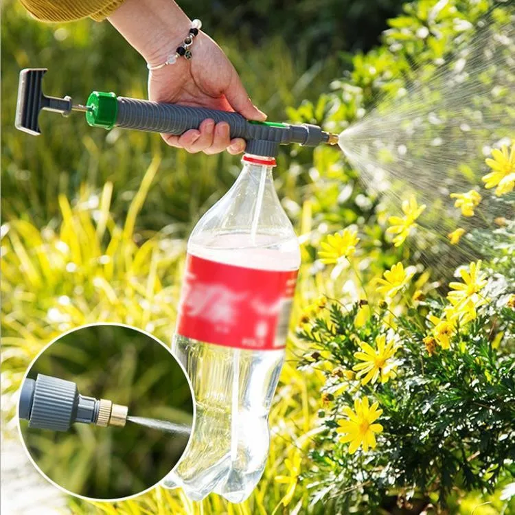 Adjustable Beverage Bottle Sprayer Watering Nozzle Sprinkler Watering Can Pressure Atomizing Nozzle Gardening Tool