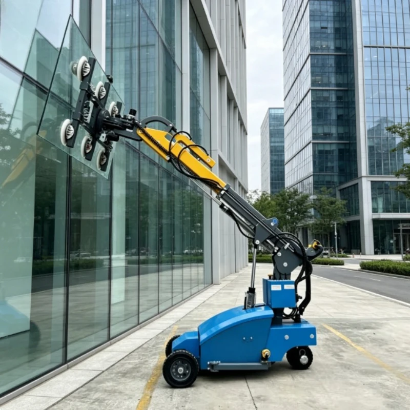 Customized 500kg 800kg Rotating Glass Vacuum Lifter Crane Suction Cup for Installation CE Certified 8 Suction Cups