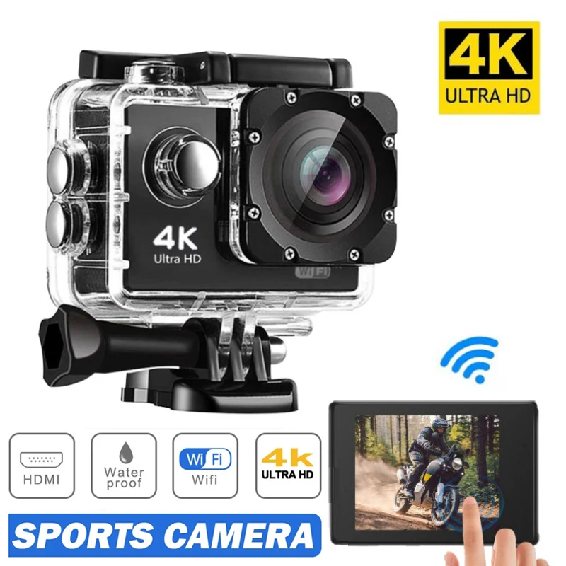 Ultra HD Action Camera 720P/30fps WiFi 2.0-Inch 170D Underwater Waterproof Helmet Video Recording Sports Camera Outdoor Cameras