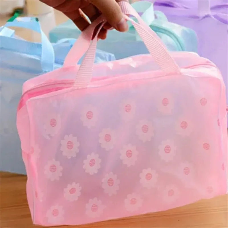 

1PC Plastic Waterproof Transparent Organizer Bags Cosmetic Bags Makeup Casual Travel Toiletry Wash Bathing Storage Bags