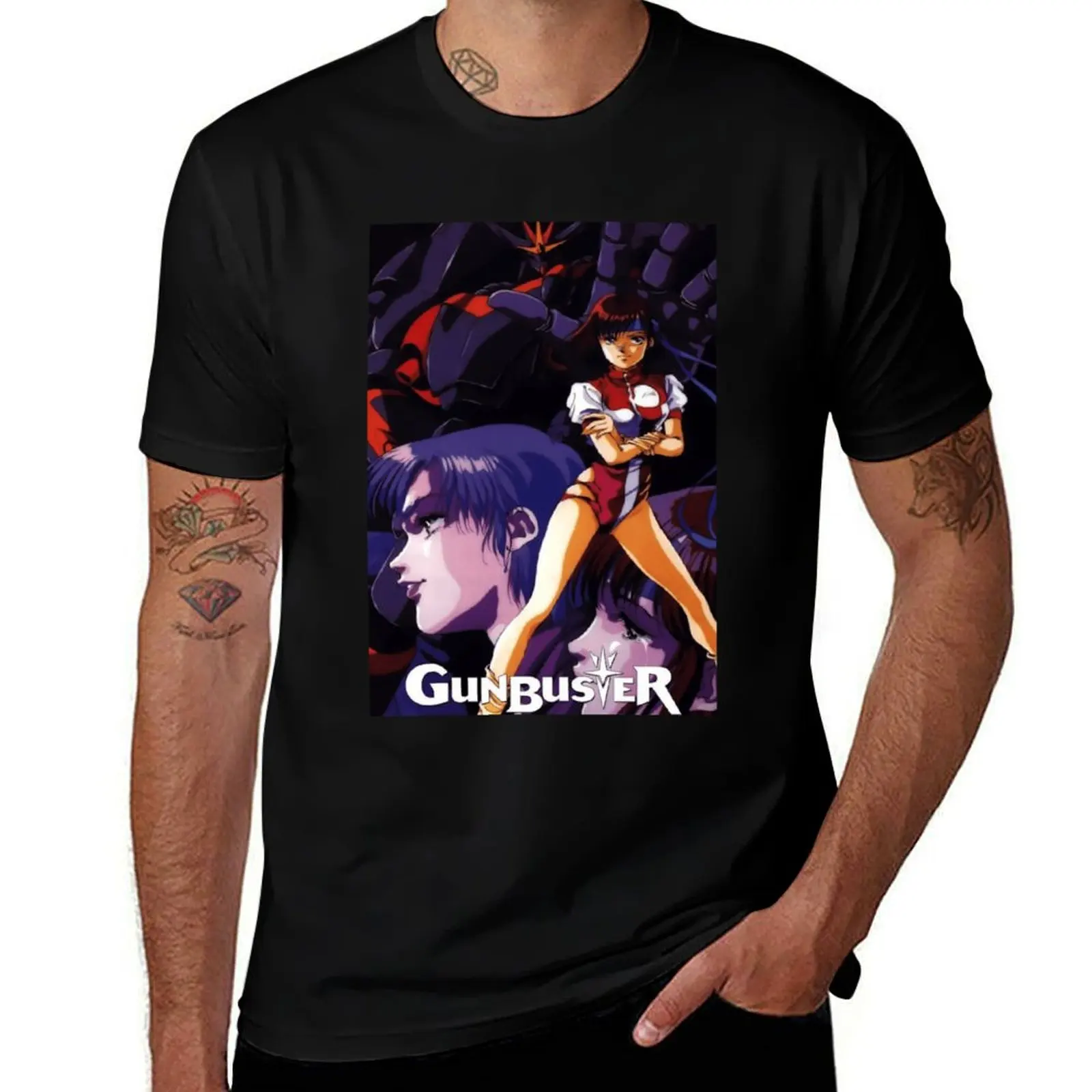 

Toppu o Nerae Gunbuster Art Poster T-Shirt Casual Simple Design Short Sleeve Shirt
