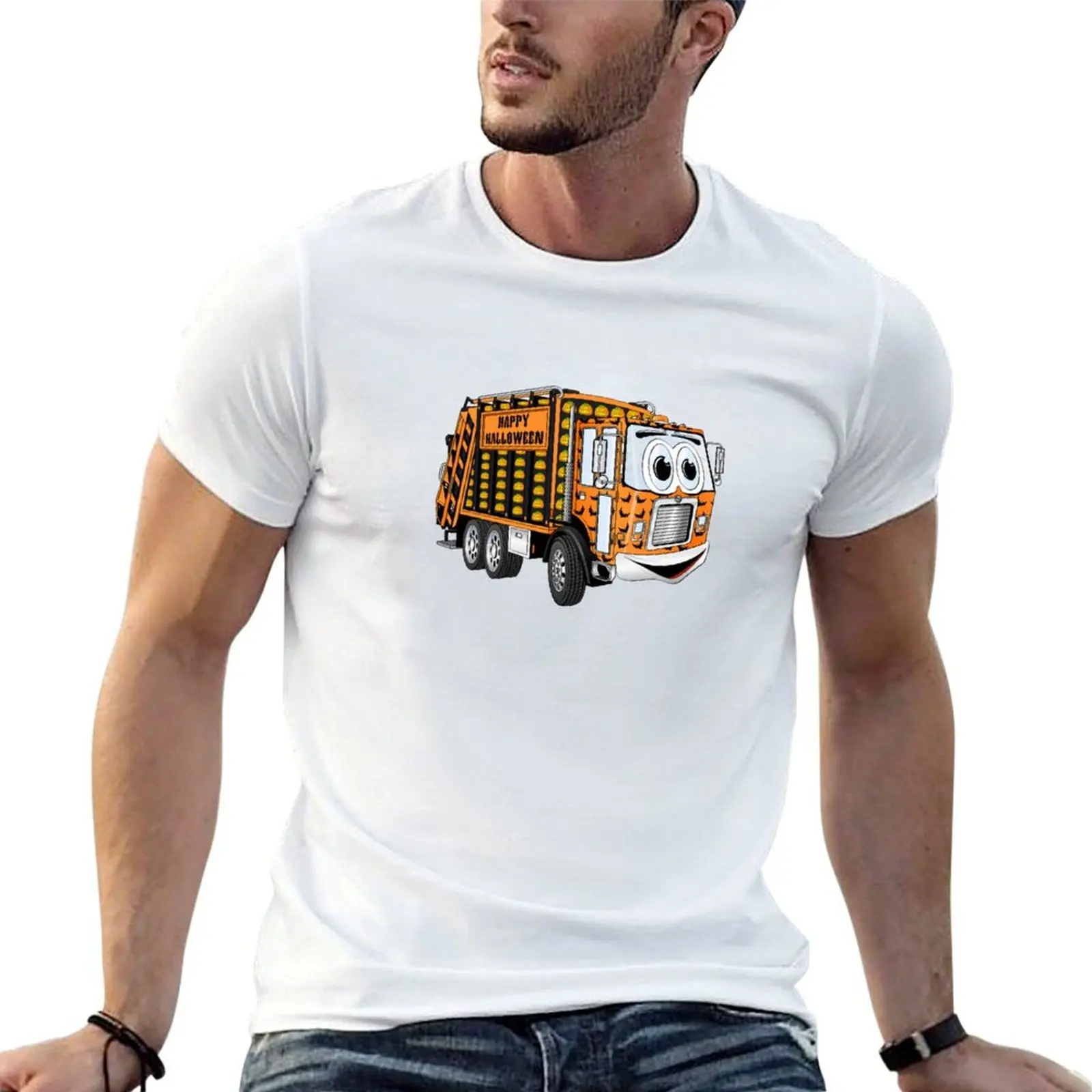 

Halloween Garbage Truck Cartoon T-Shirt t shirt man casual cotton t shirt pack T-Shirt