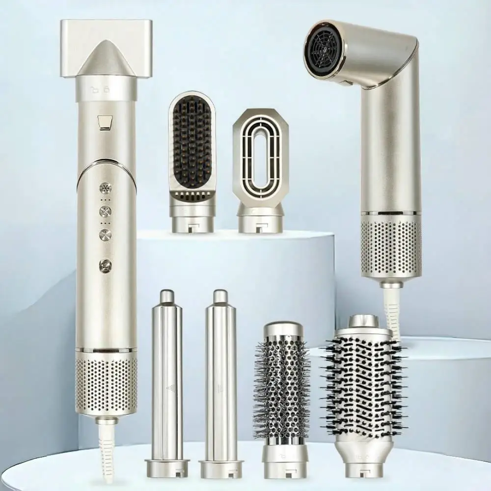 

110000 об/мин Ionic Auto Hot Styler 7 1 набор расчесок для фена с одним шагом, диффузор, высокоскоростная щетка для фена для обертывания и завивки волос