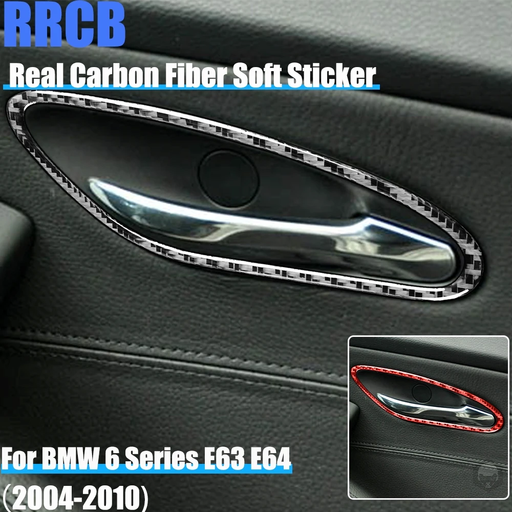 

Carbon Fiber Car Accessories Door Handle Frame Cover Soft Sticker For BMW 6 Series E63 E64 2004 2005 2006 2007 2008 2009 2010