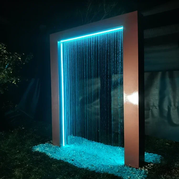 

-Custom Outdoor Garden Corten Waterfall Decorative Corten Steel Water Feature