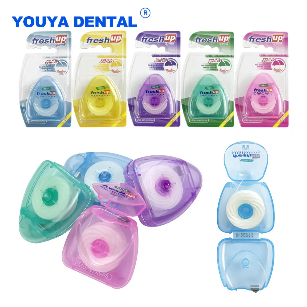 5pcs Dental Flosser 50m Disposable Floss Teeth Gap Cleaning Mint Flavored Toothpicks Tooth Floss Oral Hygiene Care Randomly