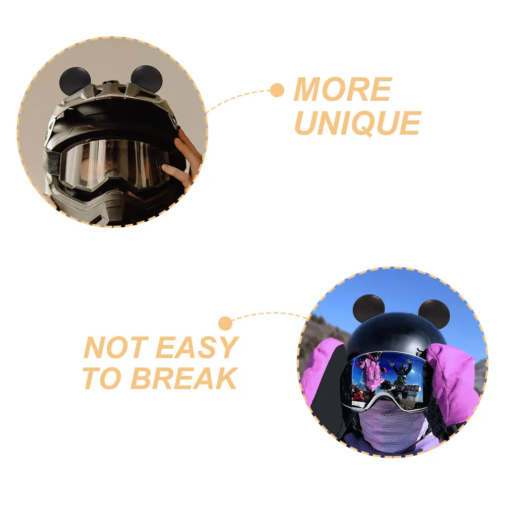 

2 Pairs Decoration Bear Ears Accessories Durable Silicone Novelty Design Bright Color Suitable Helmets Motorcycle Bike