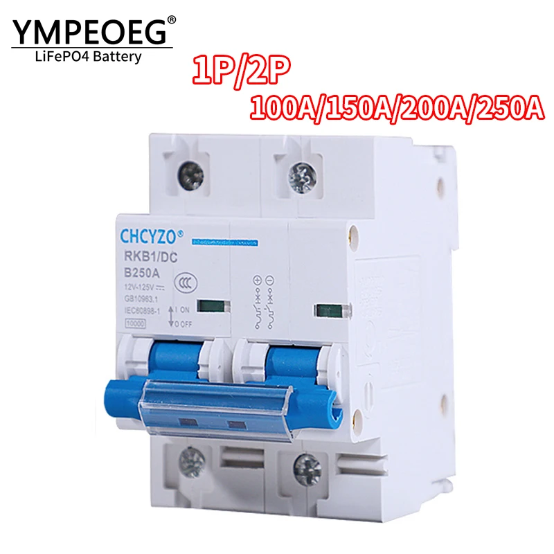 1P/2P 100A 150A 200A 250A Circuit Breaker DC12V-125V Overload Protection Switch Photovoltaic PV