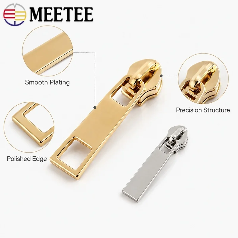 20/50Pcs 5# Metal Zipper Sliders Nylon Coil Puller for Jacket Backpack Handbag Luggage Repair Continuous Tape Small-Batch Sewing