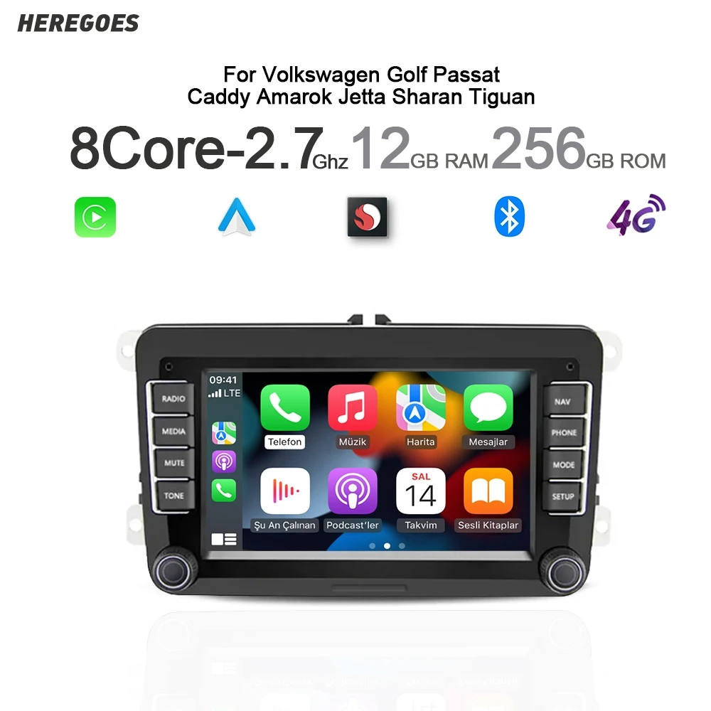 Auto Android 13 Auto DVD-Player GPS Carplay Autoradio Multimedia 2 Din Bluetooth RDS für Volkswagen Golf Polo Tiguan Passat Jetta