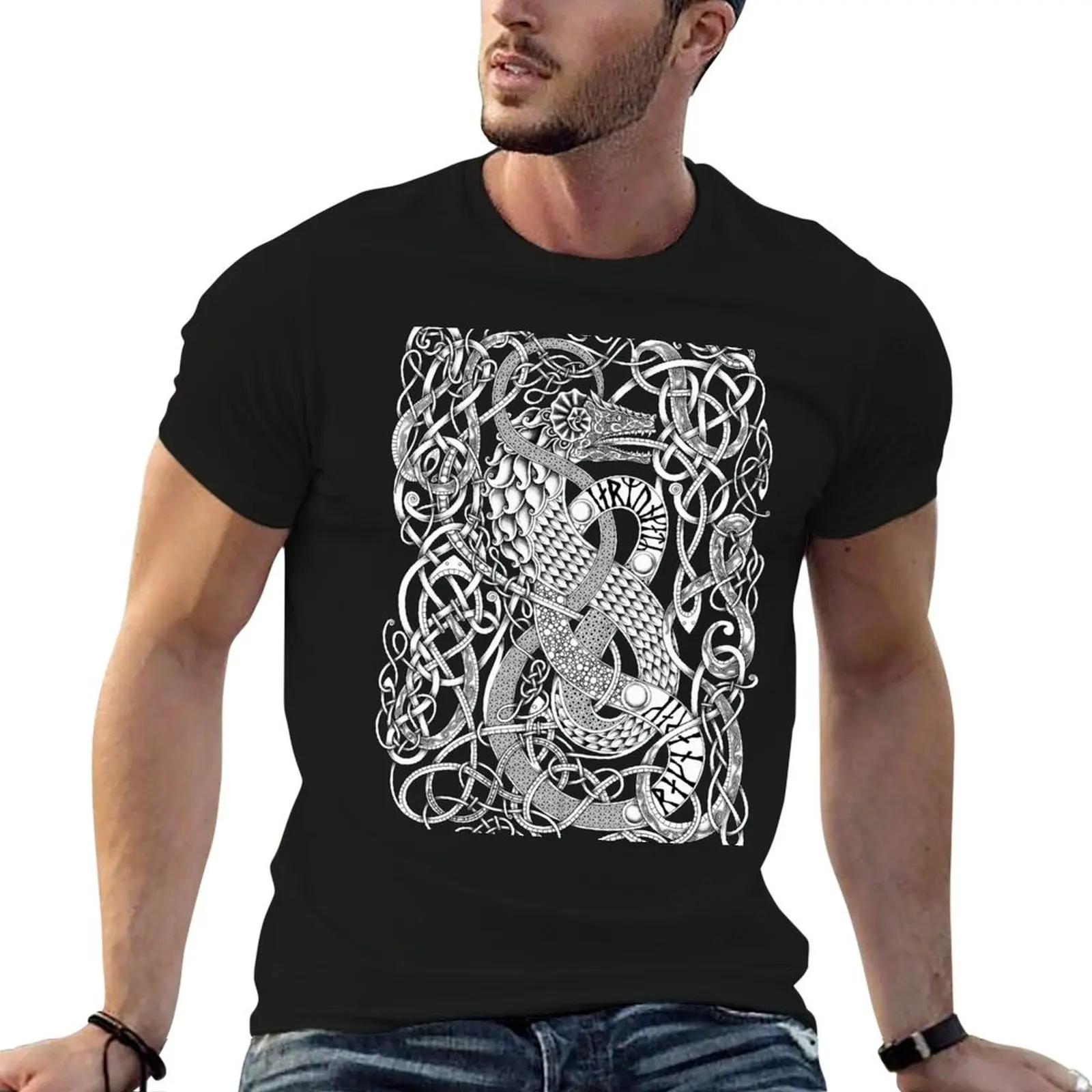 

Jormungandr - Norse Mythology - The Midgard Serpent T-Shirt t shirts for man cotton soft t shirt man plain T-Shirt