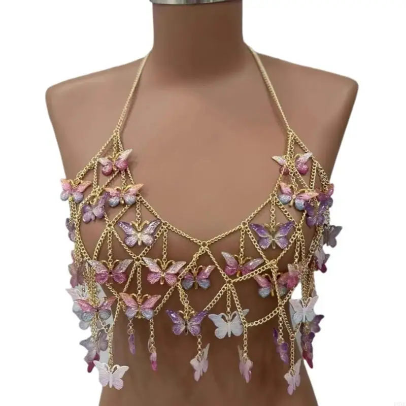 39xe سترعة السلسلة المعدنية للسيدات مع قلادة الفراشة قلادة المألوف في سلسلة العطلات للحفلات والمهرجانات