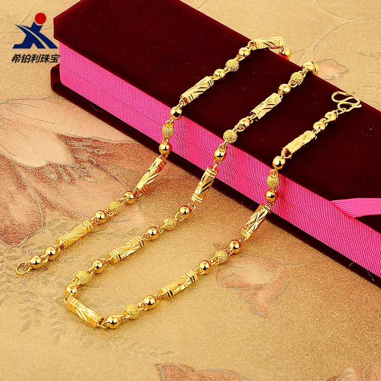 AU999 Hexagonal Column Necklace Men's 24K Gold - Shiny surface, non-deformable, value-preserving, top jewelry for men