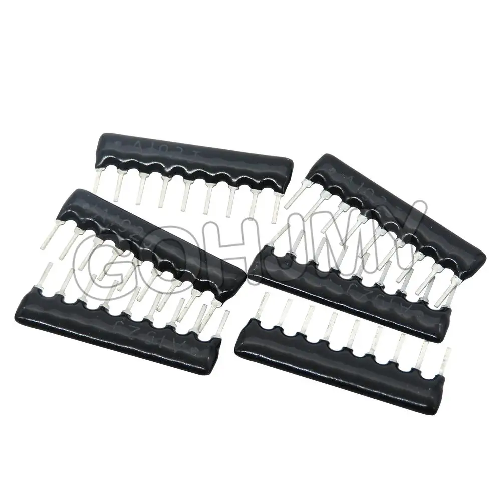 10PCS 5Pin 9Pin Exclusion Network Resistor Array DIP 100R 220R 330R 470R 510R 680R 1K 1.2K 1.5K 2K 2.2K 3.3K 4.7K 10K 100K Ohm