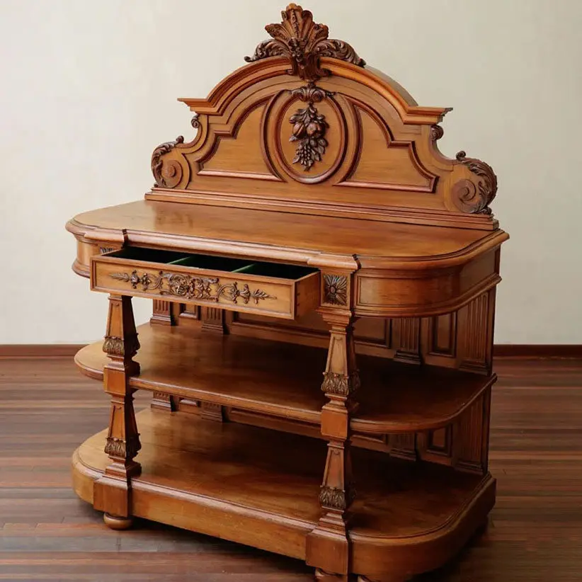 Retro solid wood engraving old entrance cabinet rural living room decoration cabinet wall storage cabinet