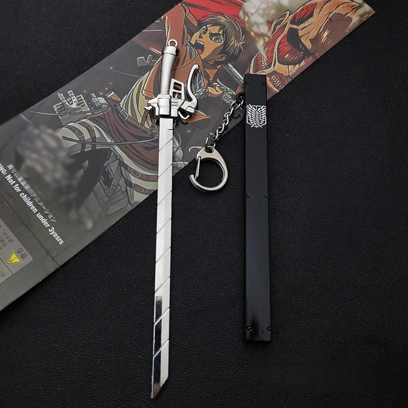 Aanval op Titans Japanse Anime Randapparatuur Eren Jaeger Zwaard Volledig Metalen Ambachtelijke Wapen Model Collectible Bureau Ornamenten Jongen Speelgoed