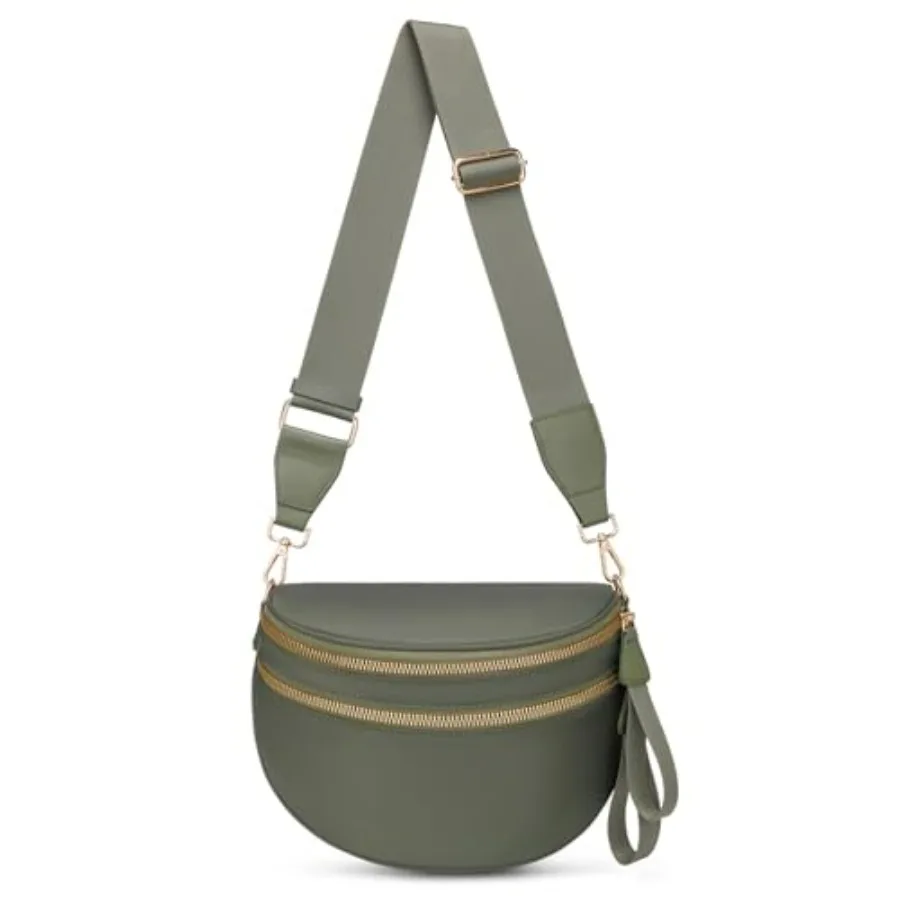 

Pure Colour Crossbody Bum Bags for Women Spacious Checke Cross body Bag Nylon Trendy Fanny Pack for Travel