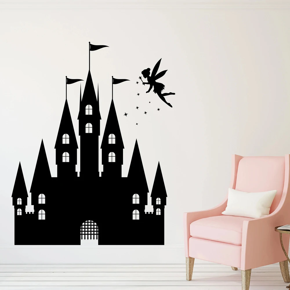 

Castle Wall Decal Art Kids Teen Room Design Home Decor Girls Bedroom Living Room Decoration Vinyl Wall Sticker For Babys