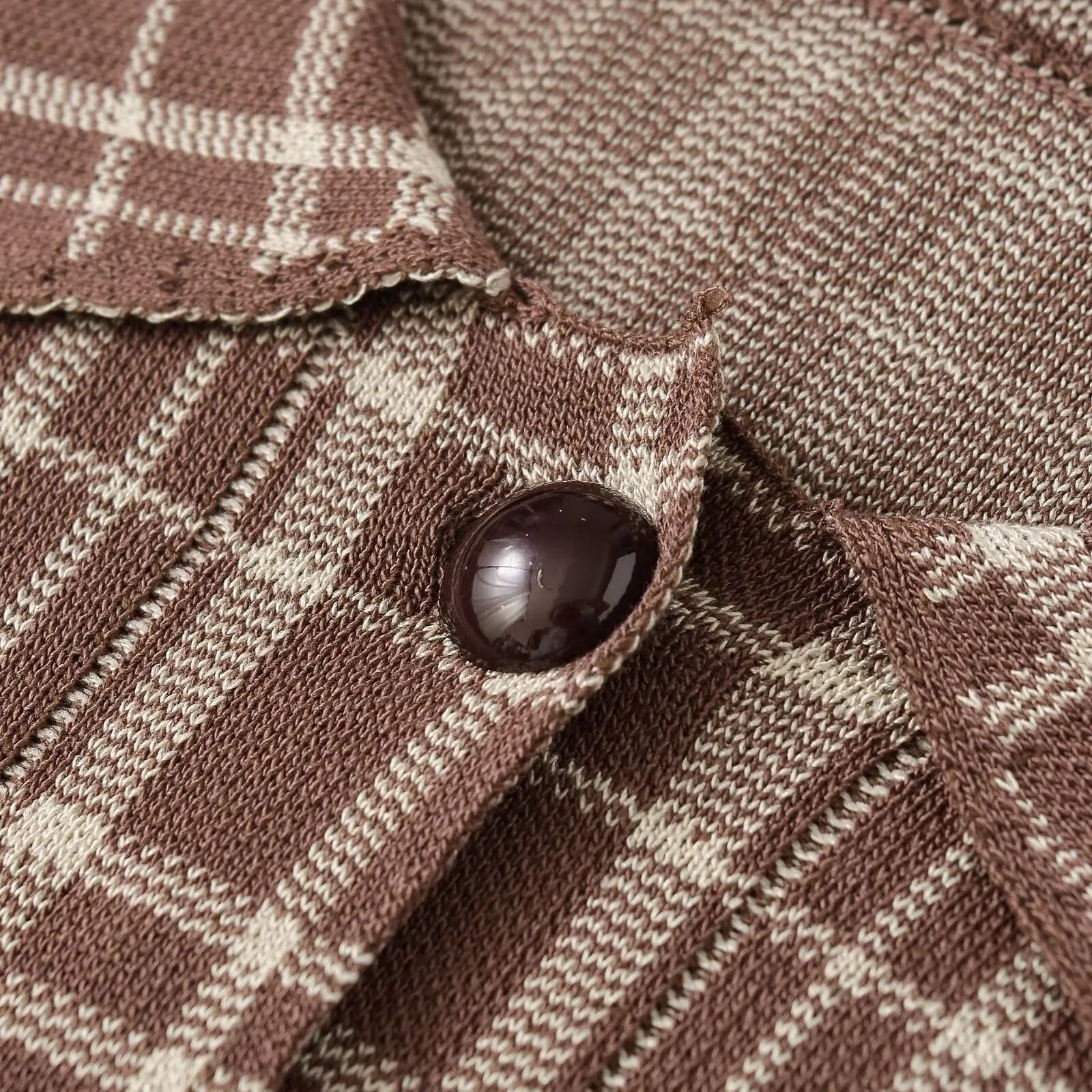 Sweter damski Lazy Sle Ultra ular Retro Anti-Aging Slimming Plaid Collar Seven-Quarter Sve Knitted Jaet Women's Faion