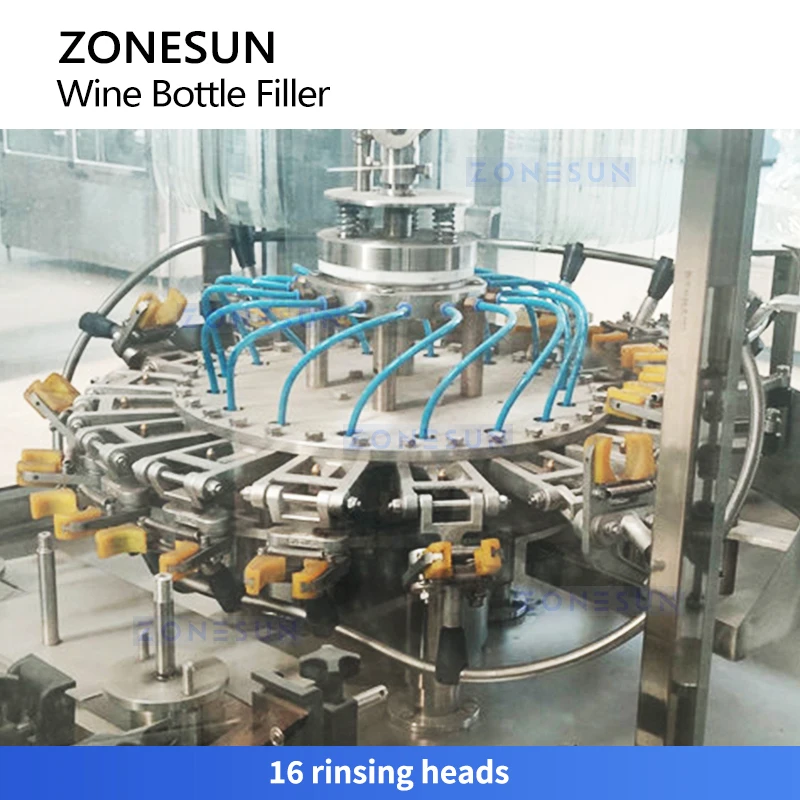 Zonesun ZS-AFC883W Macchina per il rifornimento e il risciacquo monoblocco per l'imballaggio del vino