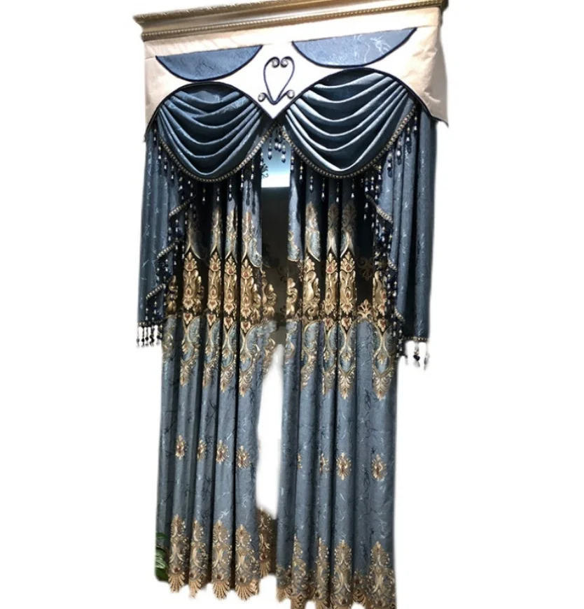 

High-grade Thickening Velvet Curtains All Blackout Curtain Pure Gray European Style Curtains for Living Dining Room Bedroom