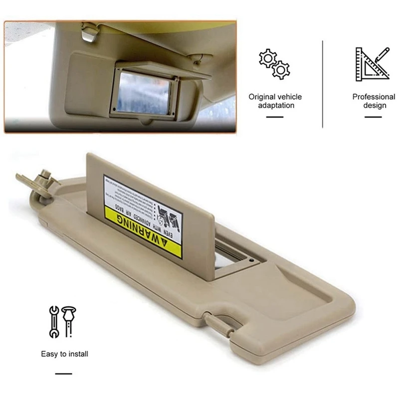 Right Driver Side Sun Visor For Honda Civic 2006 2007 2008 2009 2010 2011 Visor Assembly 83230-SNA-A01ZB Beige