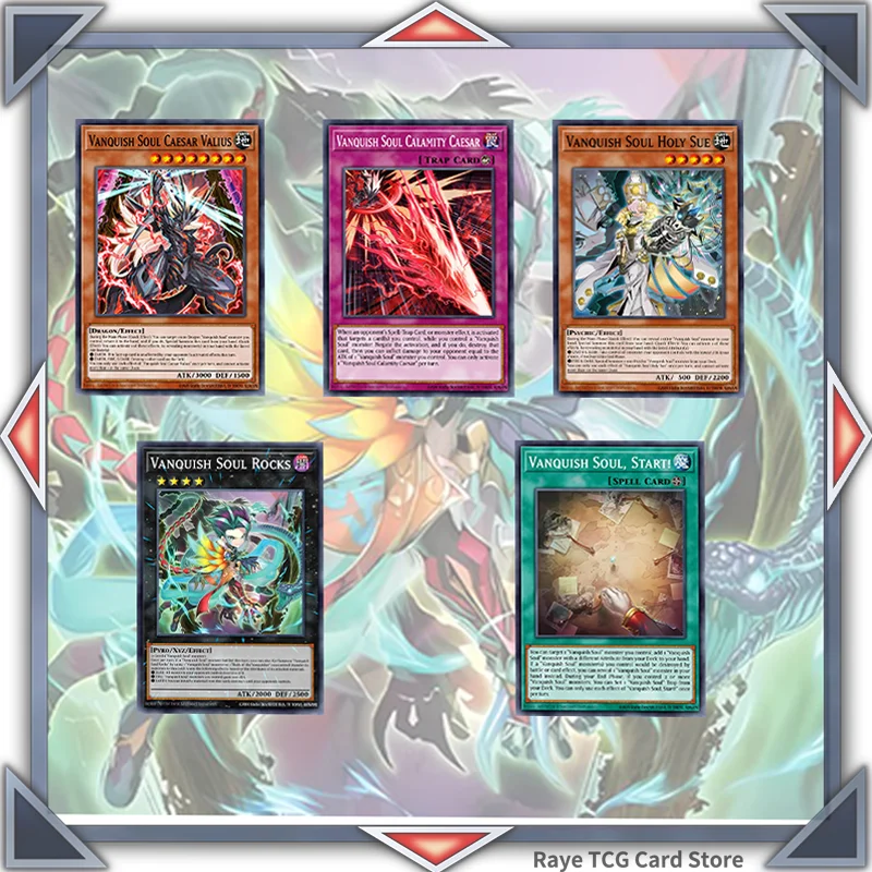 70 Uds Vanquish Soul K9 Yugioh juego de cartas juego fácil no Original maestro Duel DIY cubierta MD Rocks Holy Sue