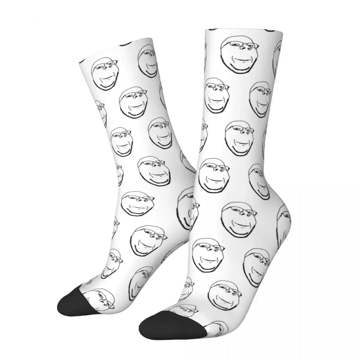 Smiling Wholesome Wojak Soyjak Socks Harajuku Super Soft Stockings All Season Long Socks Accessories for Man's Woman's Gifts