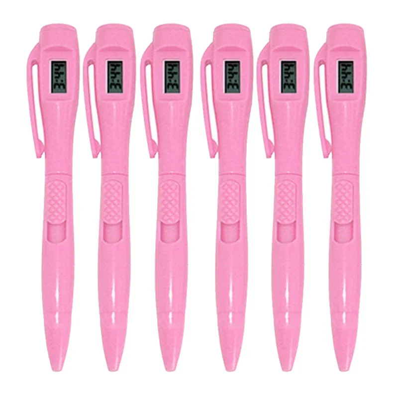 

Тестовая ручка для студенческой работы, офиса, школы, электроника, часы, шариковая ручка специального назначения, шариковая ручка, электронные часы, 6 шт./лот, синие чернила