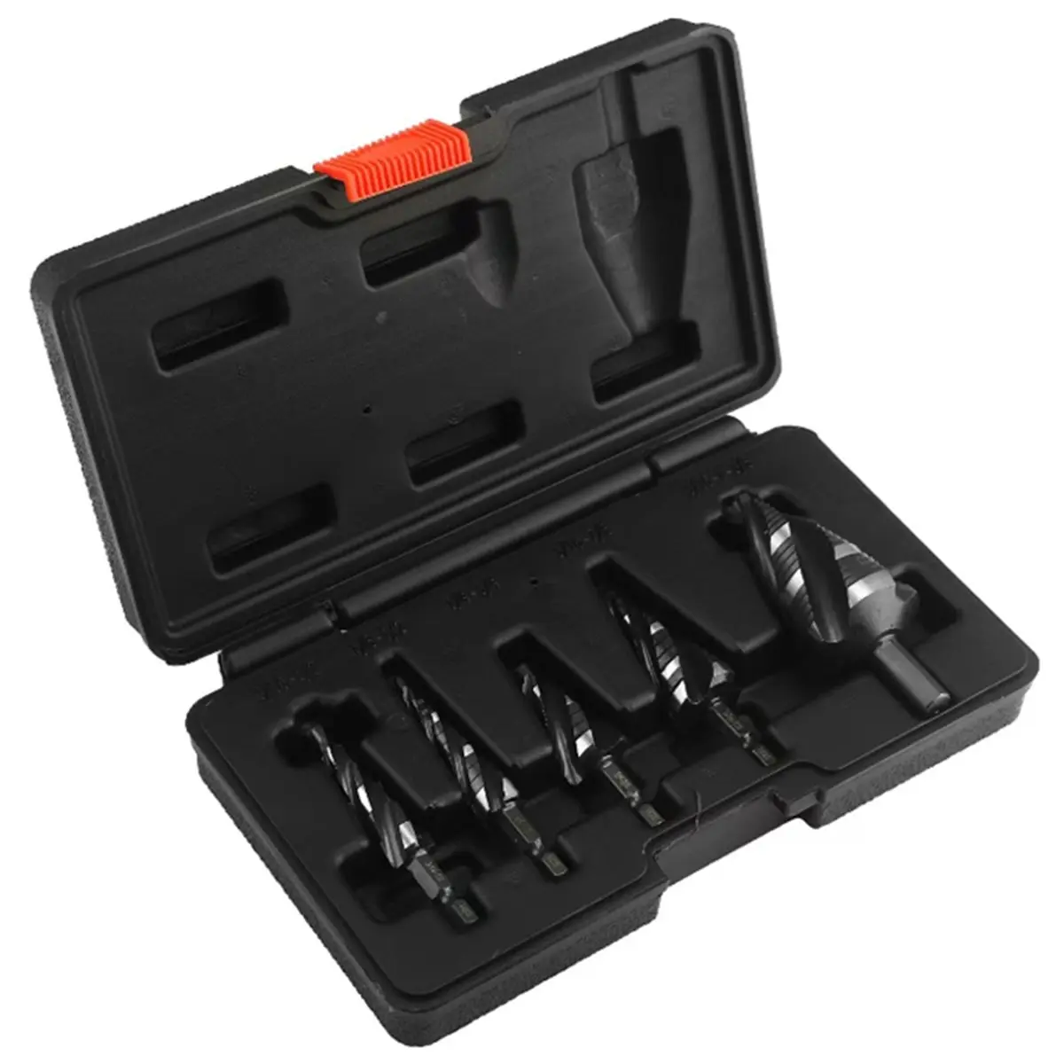 DT38 5Pcs Titanium-Coated HSS Drill Bits Set for Metal Four Spiral Flute Step Bits