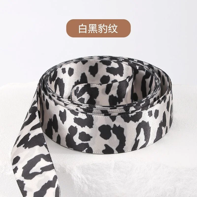 1 Paar Leopardenmuster bedruckte Band-Satin-Schnürsenkel 2 cm Sneaker Sport Casual Leder weiße Schuhe Saiten Segeltuchschuhe Schnürsenkel – Detail 10