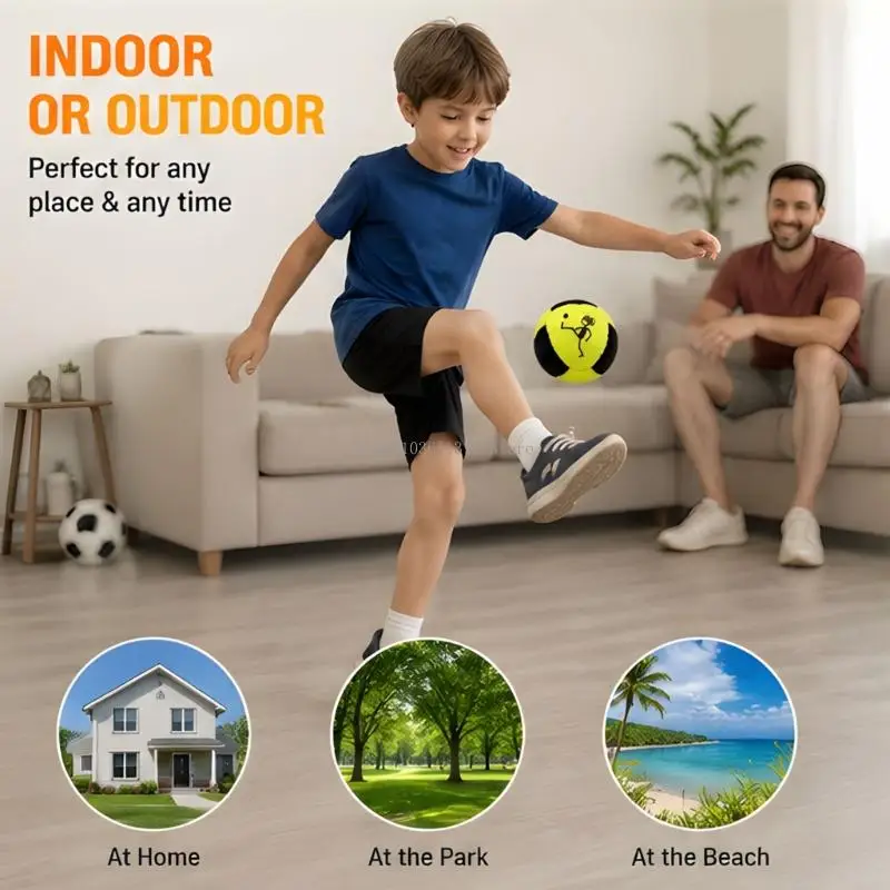 Indoor Outdoor Footbag Set 3 Pack, 8 Panel Soccer Juggling Footbags with Sewn Panel Build, 10 Size for Casual Touch Practice and