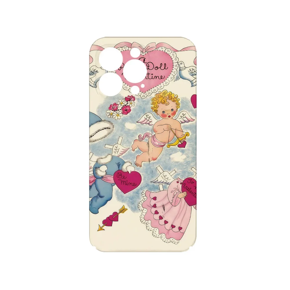 INS KOREAN Angel Baby Love Cartoon Case for IPHONE 16 ProMax 15 14 PLUS 13 12 11 PRO Plus XR Acrylic TPU Two in One Phone Cases