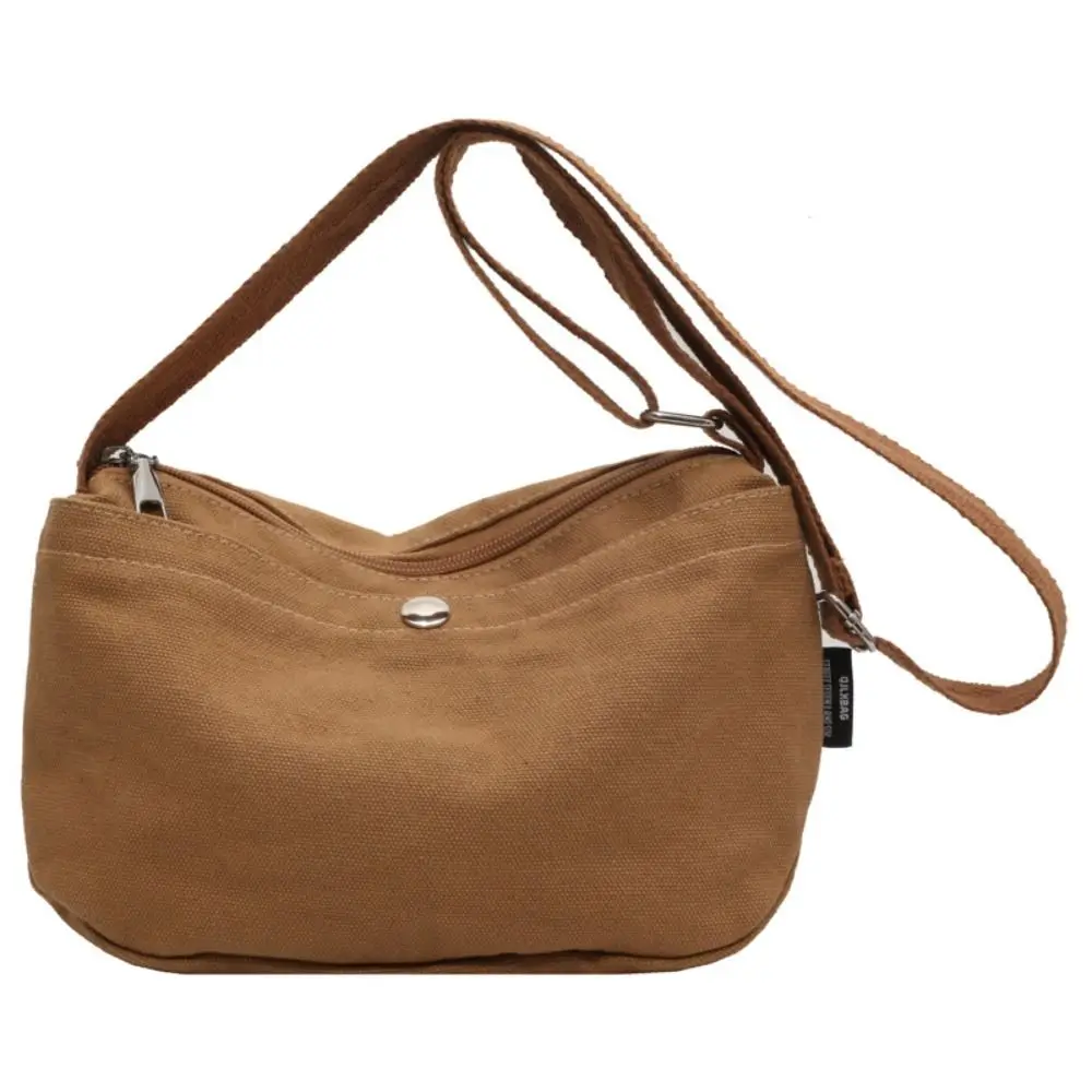

New Women Canvas Shoulder Bags Fashion Solid Color Multifunction Handbags Women Teens Purse Simple Crossbody Bags