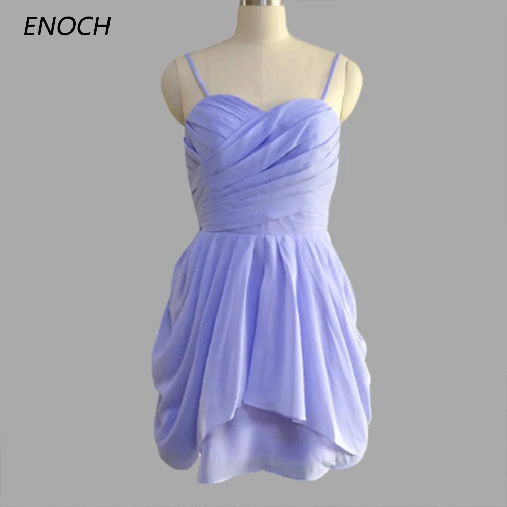 

ENOCH Simple Sweetheart Homecoming Dresses Spaghetti Straps Backless Zipper Party Gown Pleat Custom Made Vestidos De Fiesta New