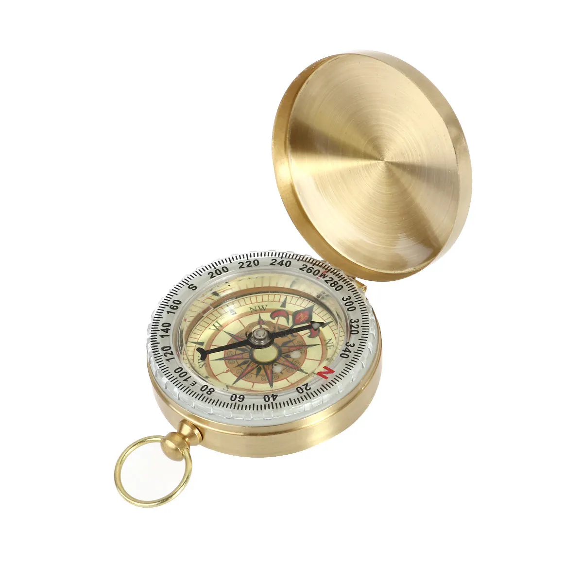 Vintage Watch Style Pocket Compass with Copper Housing High Sensitivity Stable Navigation Tool for Trekking Mountaineering