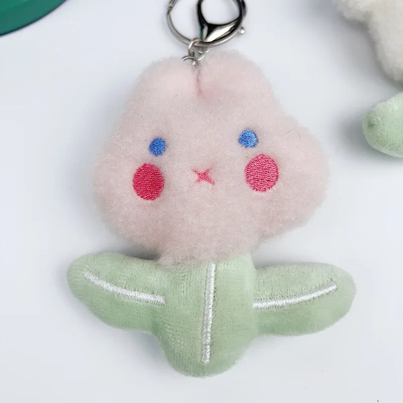 Creative Kawaii Plant  Bear Plush Toys Cute Soft Stuffed Animals KeyChain Pendant Children Bag Charm Couple Pendant Kid Toy Gift