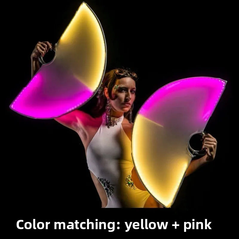 

Luminous Fan Props Led Light Color Stage Dance Show Fan Nightclub Lighting Atmosphere Party Supplies for Christmas Halloween
