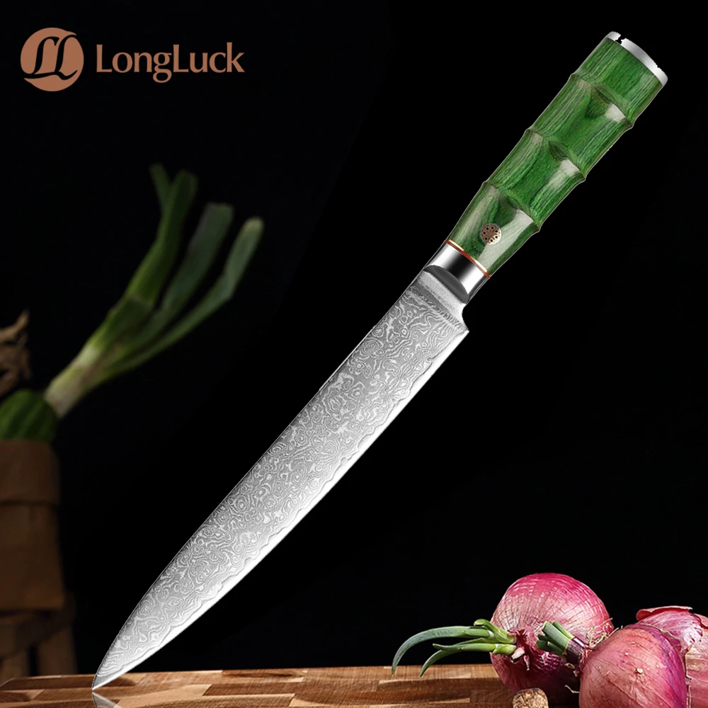 

8 Inch Slicing Knife Damascus 67 Layer Steel Ultra Sharp Kitchen Chef Knife Slicing Carving Meat Sashimi Sushi Utility Knivse