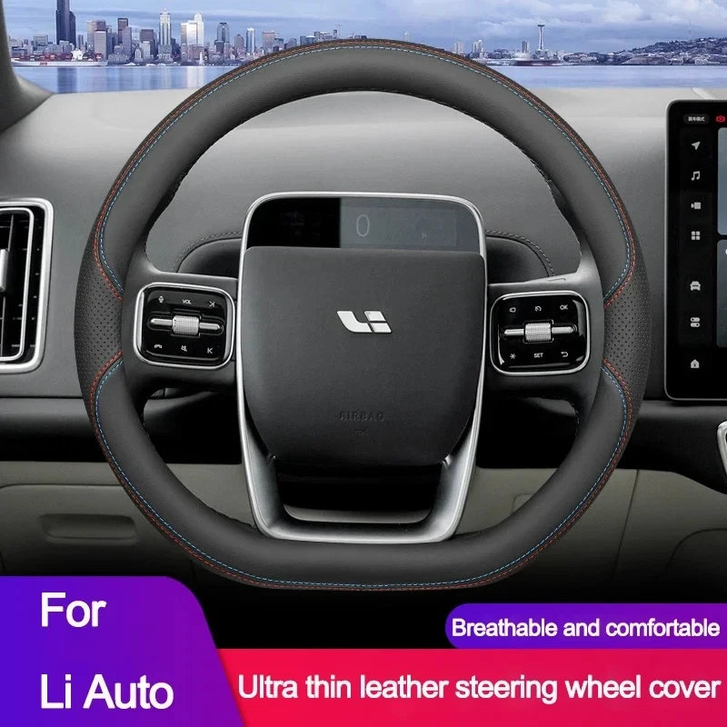 

High Quality Leather Car Steering Wheel Cover for Li Lixiang Leading Ideal L7 L8 L9 2020 - 2024 Braid on Steering-Wheel