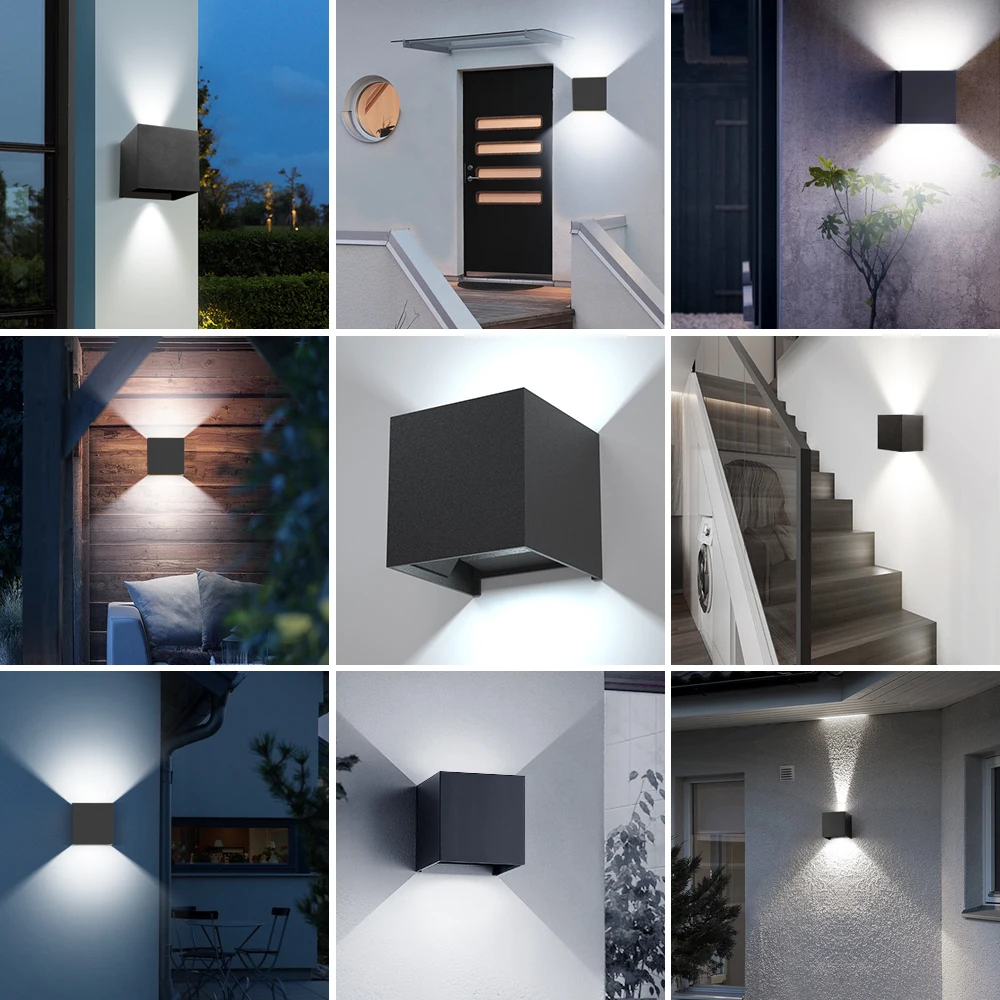 6W 12W LED Wall Light Outdoor Waterproof Modern Nordic style Indoor Wall Lamps Living Room Porch Garden Lamp